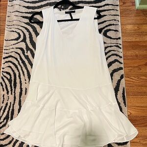 BCBGMaxAzria White V-Neck Mini Dress
